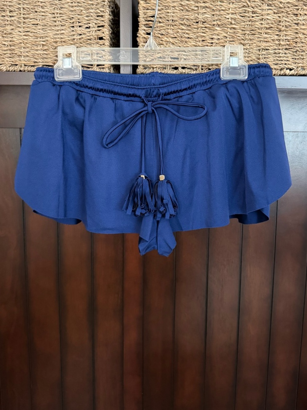 Venus Blue Tassel Drawstring Swim Bikini Skirt Bottoms